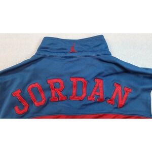 Jordan LOGO FullZip Jacket Adult Mens Size Large Gray Blue Track Warm Up Pockets